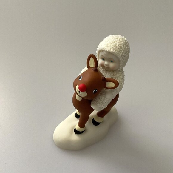 VINTAGE 1992 DEPARTMENT 56 SNOWBABIES "RUDOLPH LIGHTS THE WAY" FIGURINE - Picture 7 of 9